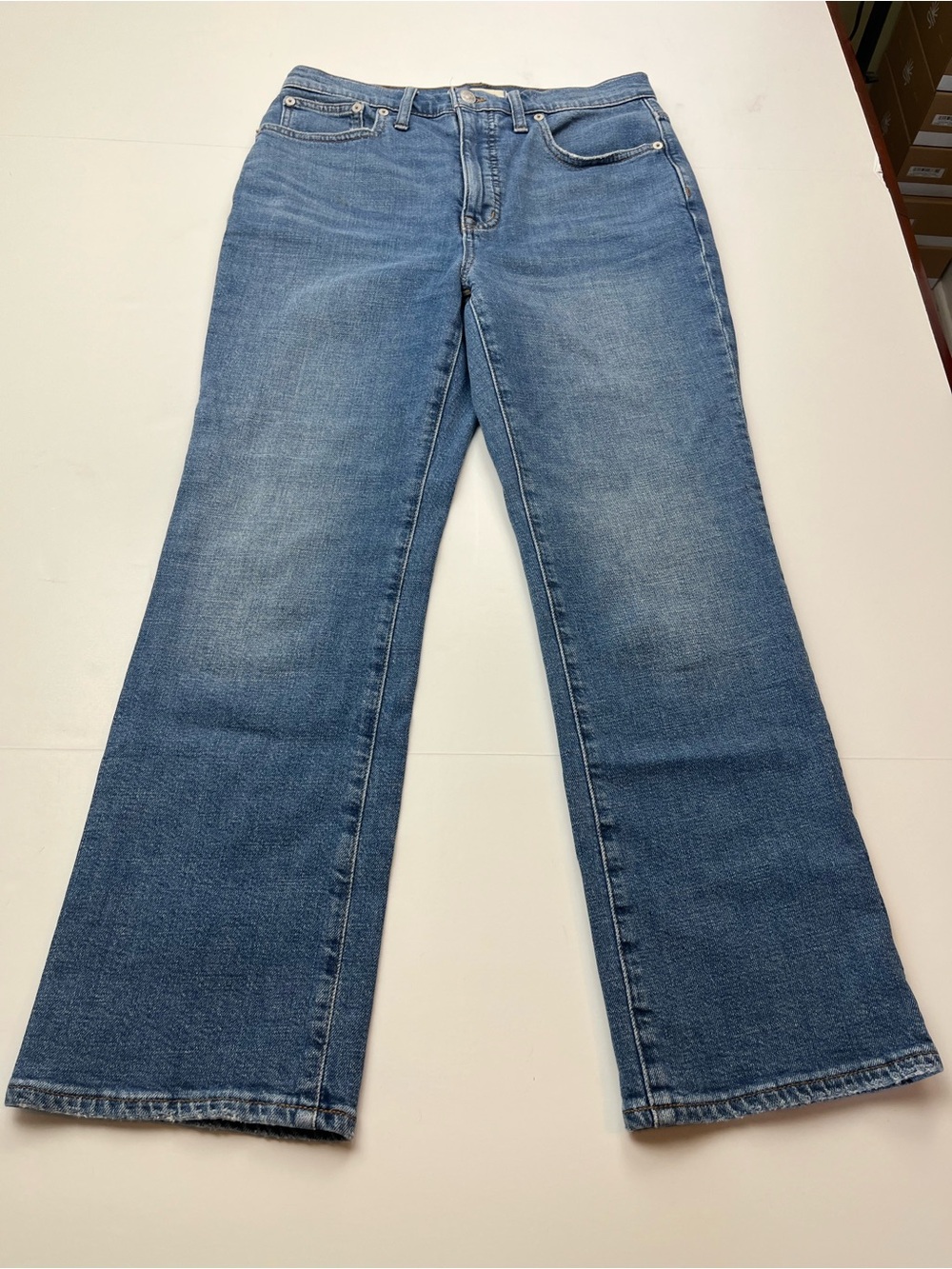 Madewell Slim Demi-Boot Cut Blue Denim Jean Womens 27 Cotton Hemp Elastane